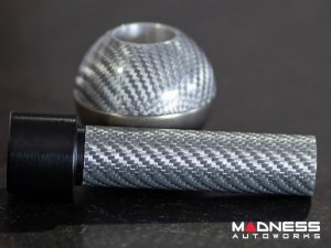 FIAT 500 Gear Shift Knob - ABARTH Turismo - Aluminum + Silver Carbon Fiber 